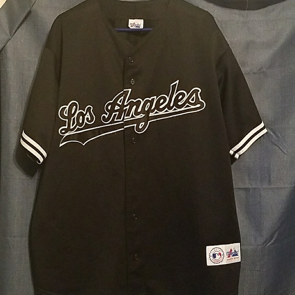 majestic black dodgers jersey